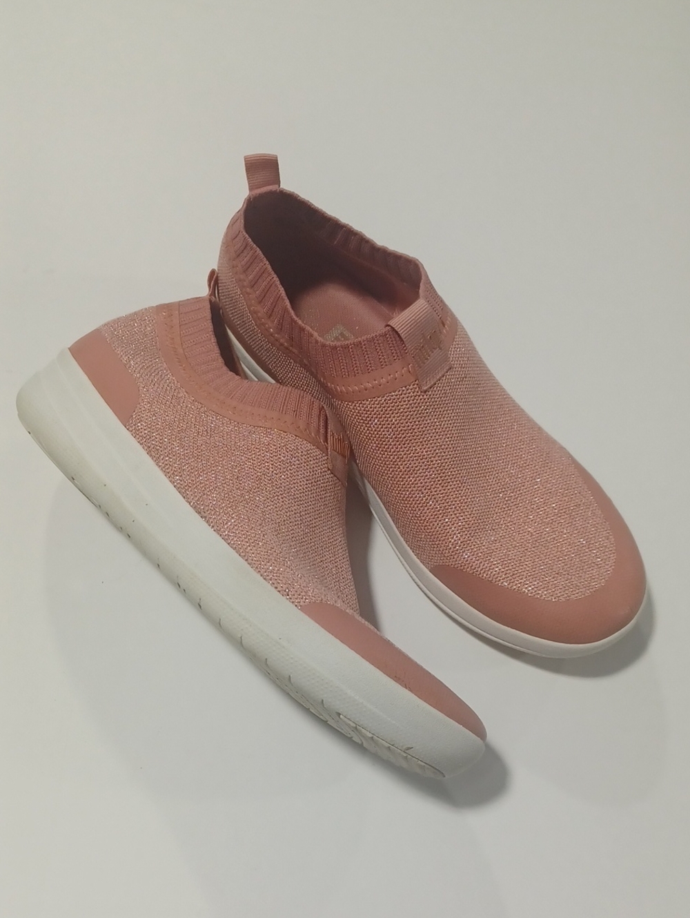 FitFlop Women's Slip-On Knit Sneakers in Dusty Pink